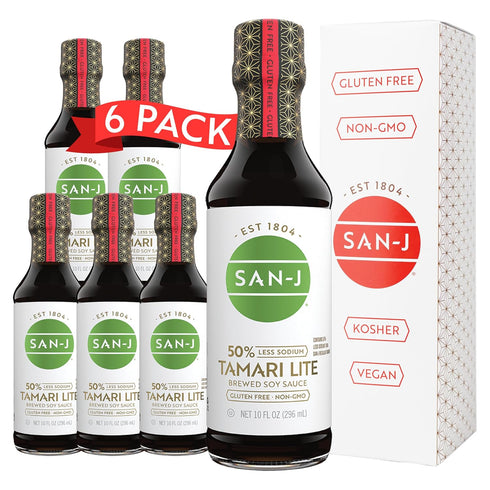 San-J - Organic Gluten Free Tamari Soy Sauce with 50% Less Sodium