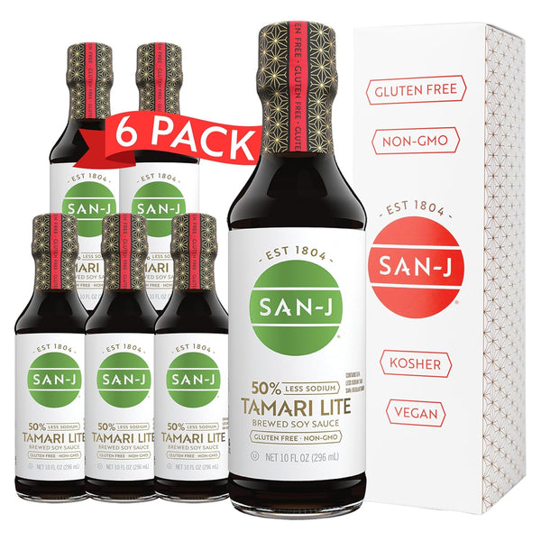 San-J - Organic Gluten Free Tamari Soy Sauce with 50% Less Sodium