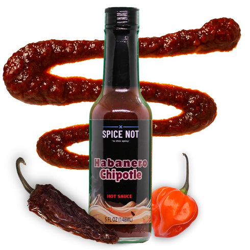 Spice Not Habanero Chipotle Hot Sauce, 5oz Smoky, Spicy, and Slightly Sweet Small-Batch Hot