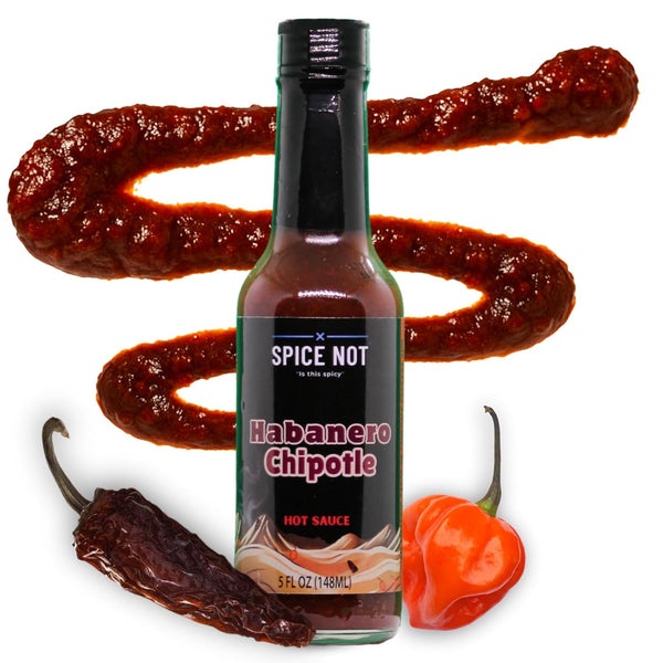 Spice Not Habanero Chipotle Hot Sauce, 5oz Smoky, Spicy, and Slightly Sweet Small-Batch Hot