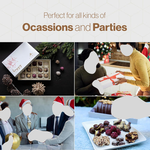 Holiday Xmas Chocolate Gift Box - Delicious Kosher Dairy Free, Egg Free Vegan Friendly Chocolates - Corporate Holiday