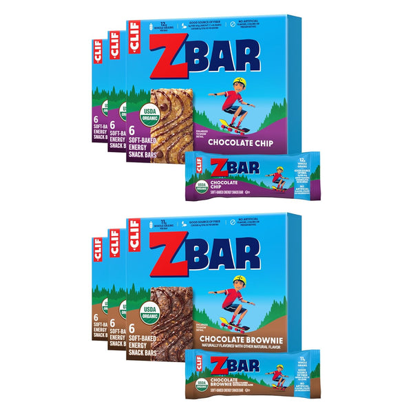 Clif Kid ZBar Zbar - Chocolate Chip and Chocolate Brownie - Variety Pack - Soft