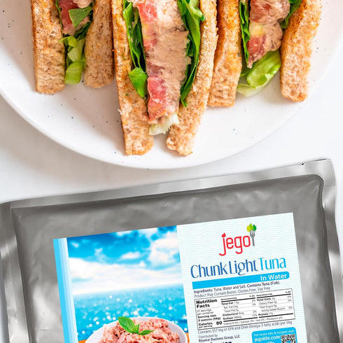 43 oz Jego Chunk Light Tuna in Water | Wild Natural Catch Tuna | Keto | Low Carb | Gluten Free | Soy Free | Ready