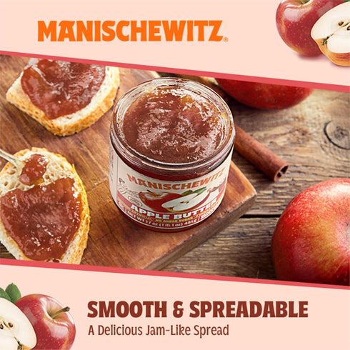 17oz (2 Pack) Manischewitz Apple Butter, | Smooth & Sweet Spread, Great for Sauces & Glazes, No Sugar Added