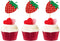 36 Pack Red Strawberry Cupcake Toppers, Strawberry Theme Picks for Birthday Wedding Baby Shower Summer Garden Party