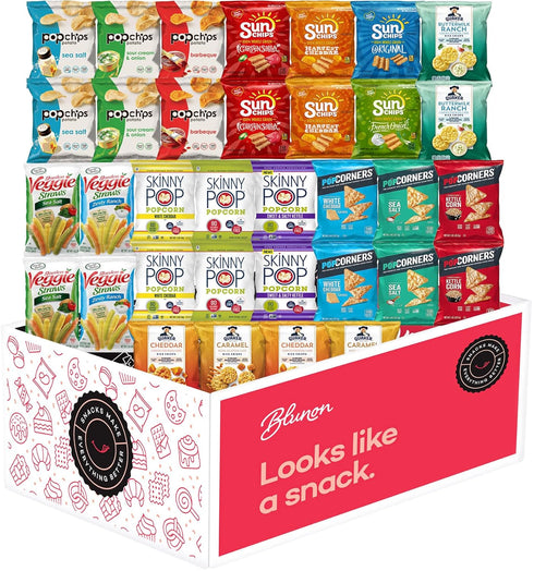 Pack Package (34 pack) Snacks Variety for Adults - Snack Box Care Gift Box - Bulk Healthy Snack Bag Assortment