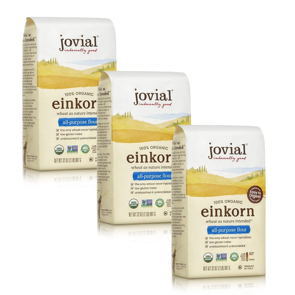Jovial Organic Einkorn Unbleached All Purpose Flour - Bread Baking Flour for