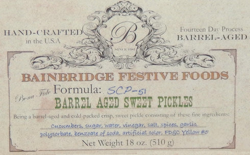 Bainbridge 18 Oz Barrel-Aged Sweet Pickles