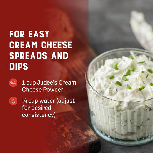 1.5 lb (24 oz) 100% Judee's Powdered Cream Cheese - - Delicious and Gluten-Free and Keto-Friendly - Great for Dips
