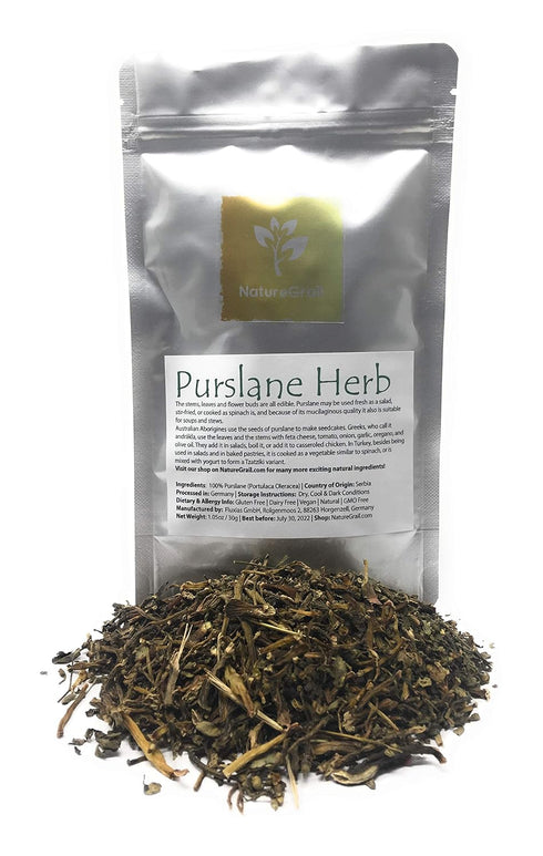Purslane Herb - Dried Vegetable Similar to Spinach, 100% Purslane (Portulaca Oleracea) - Net Weight: 1.05oz / 30g
