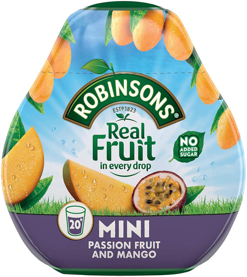 Robinsons Squash'd Mango & Passion Fruit, No Added Sugar, 66ml (2.23 Fl Oz)