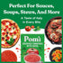 100% 13.8oz (Pack 12) Pom Crushed Tomatoes with Basil - Creamy, Velvety Italian Sauce, No Salt