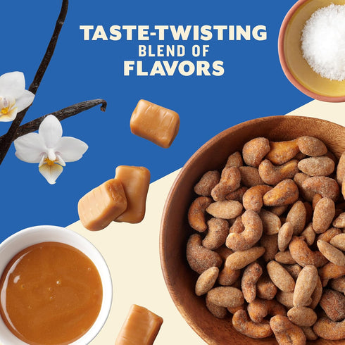 5 oz (Pack 2) PLANTERS Nut Duos Salted Caramel Almond & Vanilla Bean Cashew, Bag