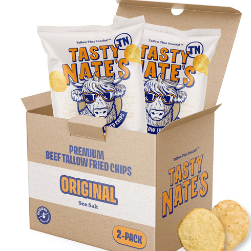 Tasty Nates Beef Tallow Potato Chips Original Sea Salt Kettle Chips Made