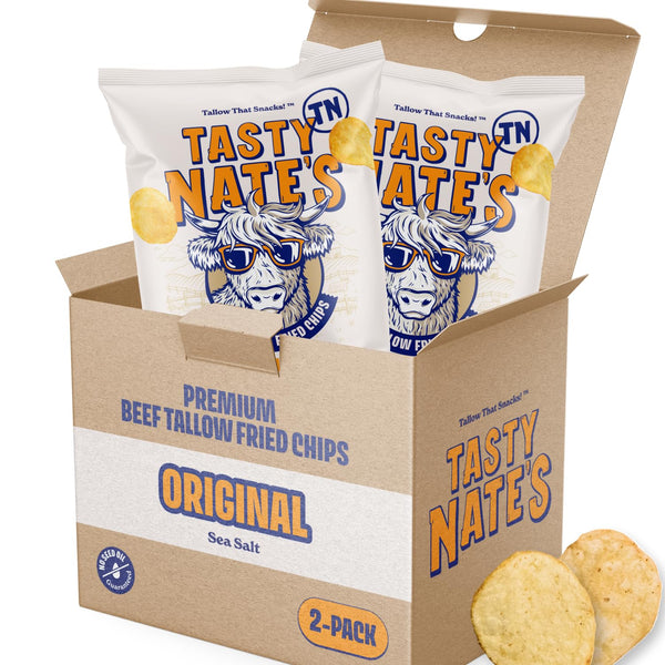 Tasty Nates Beef Tallow Potato Chips Original Sea Salt Kettle Chips Made