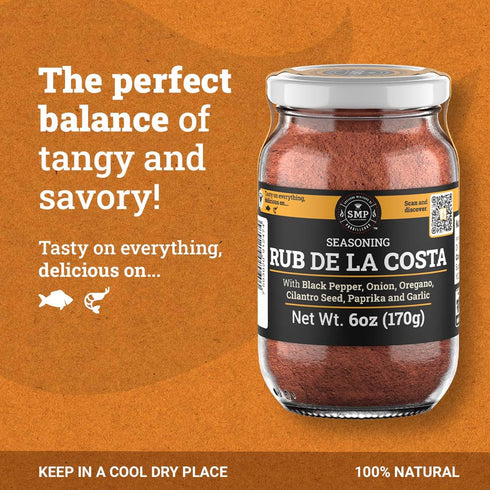 100% 6 oz SMP Rub de la Costa: Natural, No Preservatives, Perfect Tangy & Salty Seasoning for Seafood, White Meats