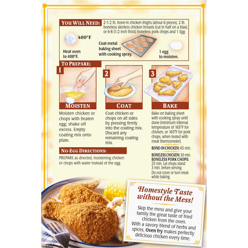 SHAKE'N BAKE 4.2-Ounce (Pack 10) Oven Fry Seasoned Coating Mix, Extra Crispy Chicken, Boxes