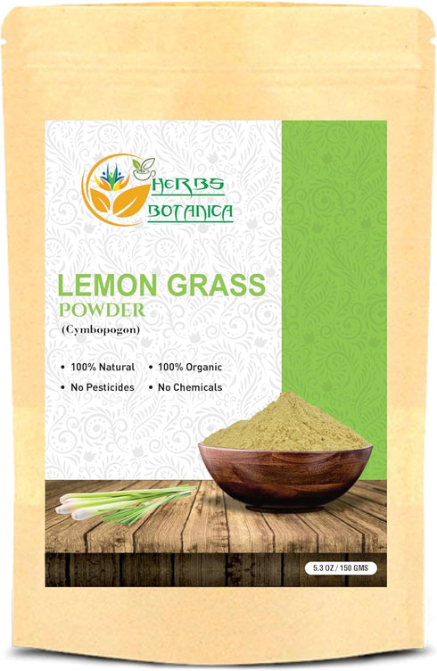 Natural Lemongrass Powder - Freshly Ground for Tea, Cooking & Paste | Perfect for Tea Bags, Candles, Soap, and More |