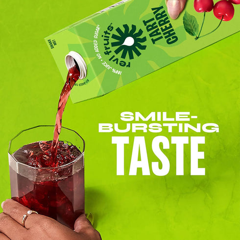 100% 32 oz. (Pack 6) Revl Fruits Juice, No Added Sugar, Tart Cherry, fl Carton
