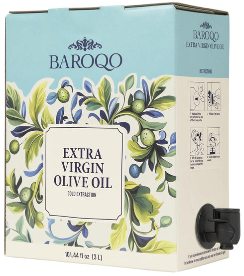 BAROQO Mediterranean Olive Oil Extra Virgin Olive Oil 3L Bag in Box, Cold