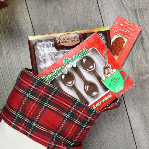 Pack 5 Needzo Ultimate Stirring Spoon Assortment, Chocolate and Caramel Edible Spoons for Hot Cocoa and Gourmet Gift