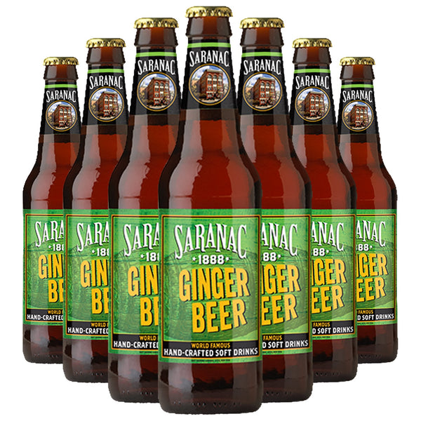 Saranac World Famous Hand-Crafted Ginger Beer Soda Soft Drink, 12 fl oz (12