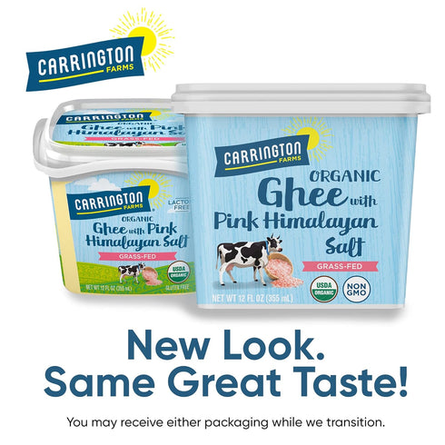 12oz, USDA Certified Organic Grass Fed Ghee with Himalayan Salt, Carrington Farms