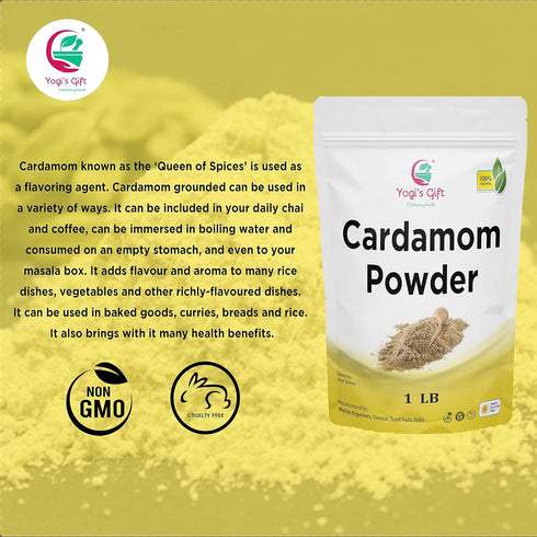 1 LB (16 oz) Ground Cardamom Powder Aromatic & Premium Quality | Perfect for Baking, Coffee, Tea & Curries | aka