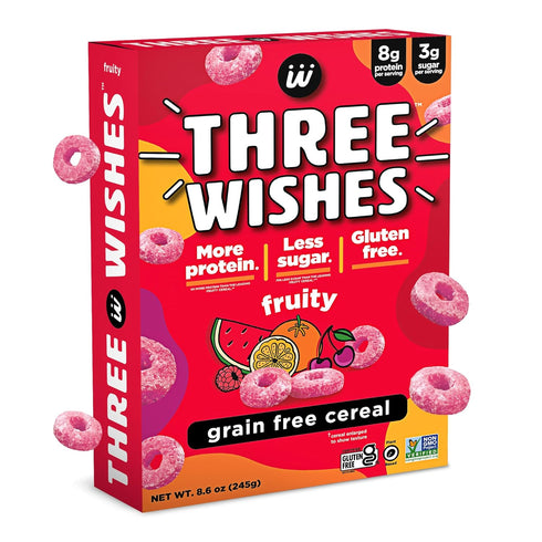 Plant-Based and Vegan Breakfast Cereal by Three Wishes - Fruity, 1 Pack
