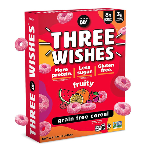 Plant-Based and Vegan Breakfast Cereal by Three Wishes - Fruity, 1 Pack