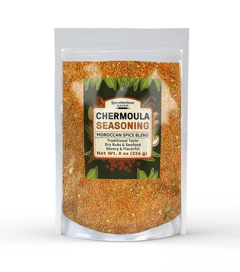 Unpretentious Chermoula Seasoning, 8 oz, Moroccan Spice Blend, Dry Rubs & Seafood,