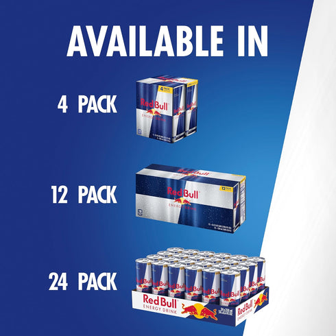 80mg 8.4 Oz, 6 Packs 4 (Pack 24) Red Bull Energy Drink with Caffeine plus Taurine & B Vitamins, Fl of Cans