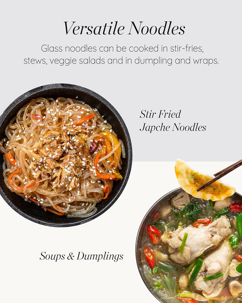 Galbitang (15.84 oz 450g, SEMPIO Glass Noodles, Dangmyun - Gluten-Free, Pasta Alternative, Sweet Potato Vermicelli