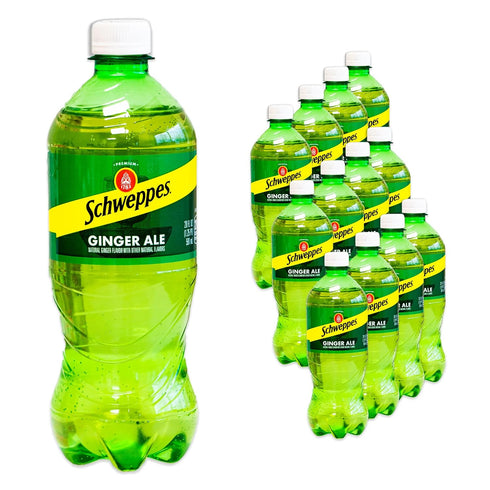 Schweppes Ginger Ale - Refreshing, Crisp, Delicious Natural Ginger Flavors - 12,