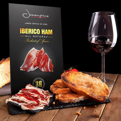(4oz) (2 oz Pack 2 Spanish Iberico Ham Sliced Jamonprive - Spanish Jamon Iberico Grass-fed (Pata Negra) with NO