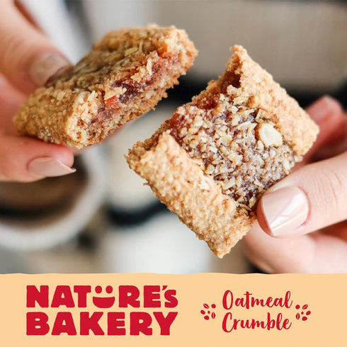 7 12 (84 Nature's Bakery Oatmeal Crumble Bars, Strawberry, Real Fruit, Vegan, Non-GMO, Breakfast Bar, boxes with bars