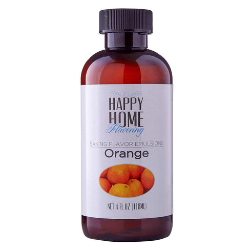Happy Home Natural Orange Baking Flavor Emulsion, Certified Kosher, 4 oz.