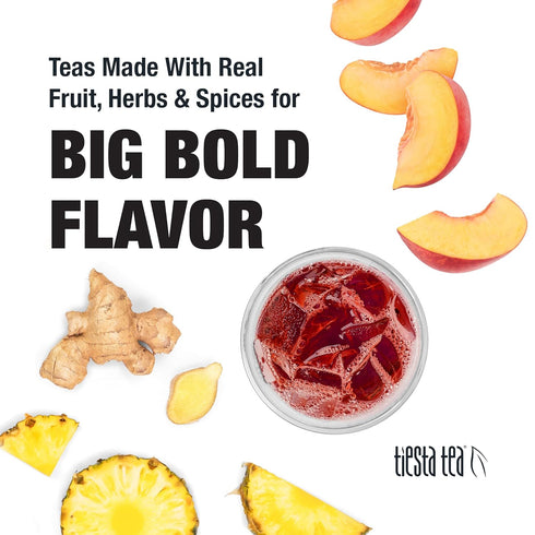 Packets, 64 oz (Pack 10) Tiesta Tea - Ginger Sweet Peach Cold Brew Tea, Mother's Day Loose Leaf, Spicy Peach Herbal