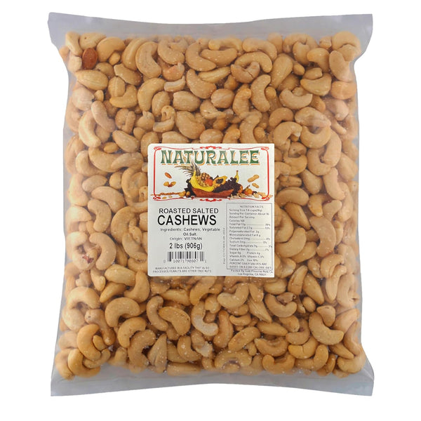 Naturalee Cashews 2 lbs - Roasted, Salted - Natural Heart Healthy Snack