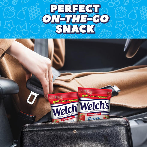 5 oz (Pack 12) Welch's Fruit Snacks, Strawberry, Perfect for School Lunches, Sharing Size Bags