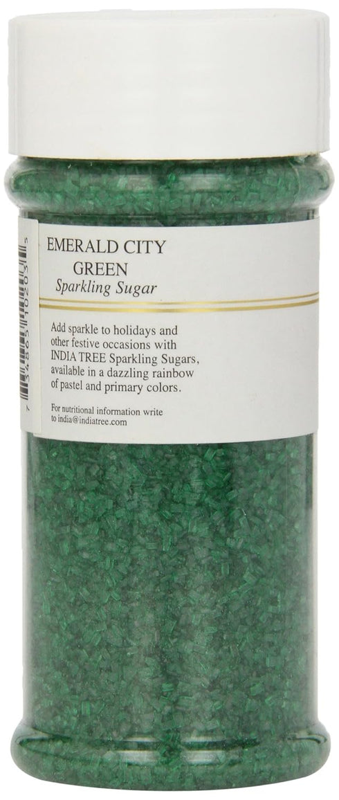 Shimmery 7.5 Oz (Pack 1) India Tree, Green Sparkling Sugar, Large Jar | Sugar Sprinkles for Baking and Decorating | Jar