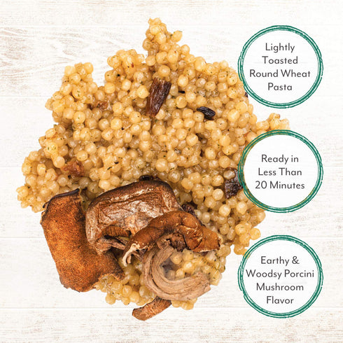 6.3 Pack 1 Roland Foods Porcini Mushroom Israeli Couscous, Specialty Food, Ounce