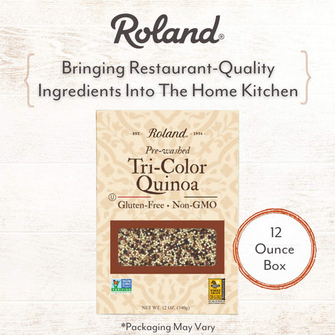 12-Ounce Roland Foods Organic Tri-Color Quinoa, Pre-washed, All Natural, Gluten Free