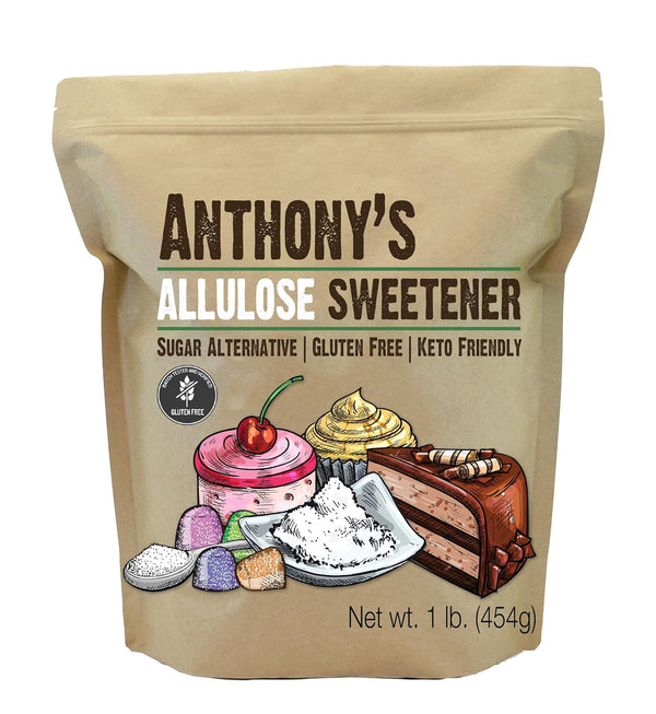 Anthony's Allulose Sweetener, 1 lb, Batch Tested Gluten Free, Keto Friendly Sugar