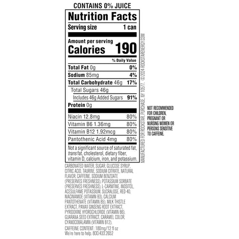 by Rockstar 12oz (8 Pack) Rockstar Energy Drink, Fruit Punched, Sleek Cans