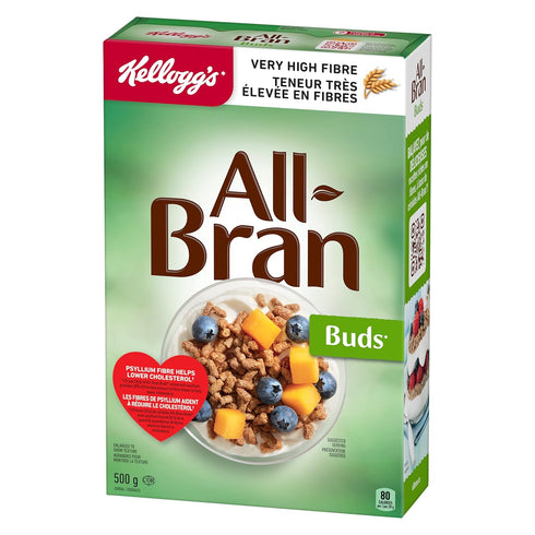 500g/17.6oz, Kellogg's All Bran Buds Cereal (Imported from Canada)
