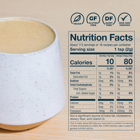 16 oz. Pack 2 Laird Superfood Non-Dairy Superfood Creamer - Coconut Powder Coffee Creamer - Sweet & Creamy - Gluten