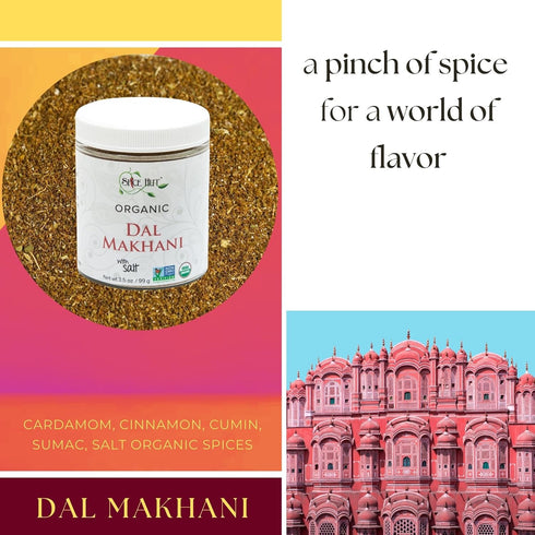 Spice Hut - Dal Makhani Lentil Seasoning Organic, Indian Lentil Desi Spice Masala for Cooking (3.5oz Glass Jar)