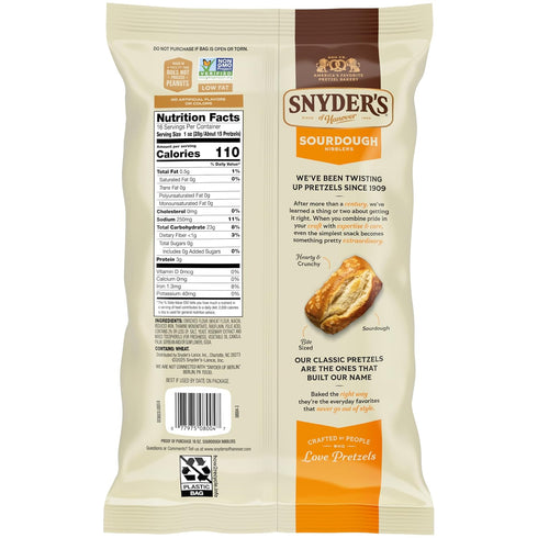 16 Oz Snyder's of Hanover Sourdough Nibblers Pretzels