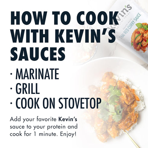 Simmer 3 Pack Kevin's Natural Foods Thai Red Curry Sauce - Paleo Stir-Fry Sauce, Gluten Free, No Preservatives, Non-GMO